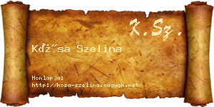 Kósa Szelina névjegykártya